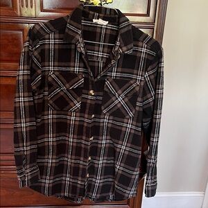 Plaid Button-Up Shirt